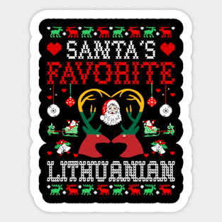 Santa Favorite Lithuanian Ugly Sticker